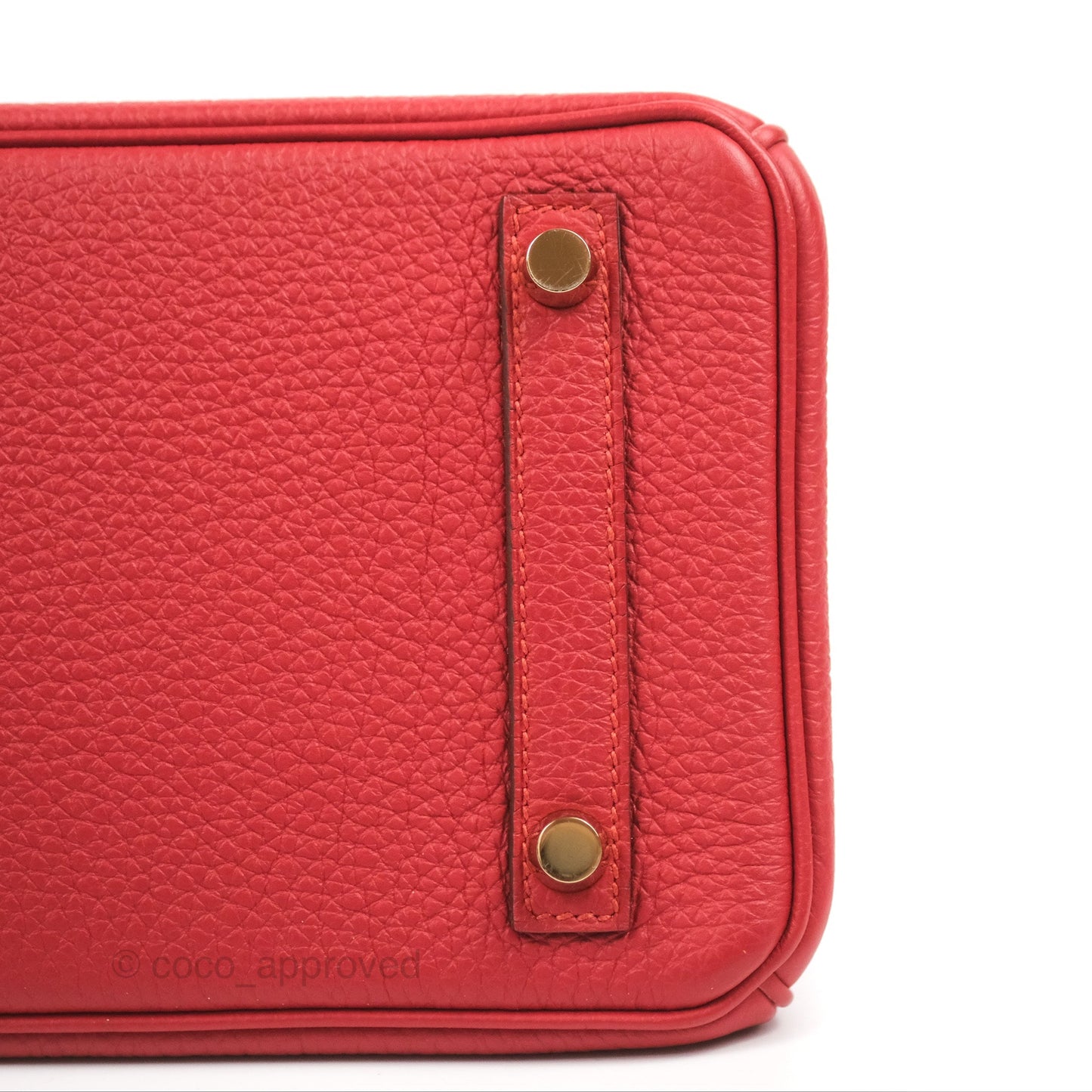 Hermes Birkin 25 Togo Rouge Vermillon Gold Hardware