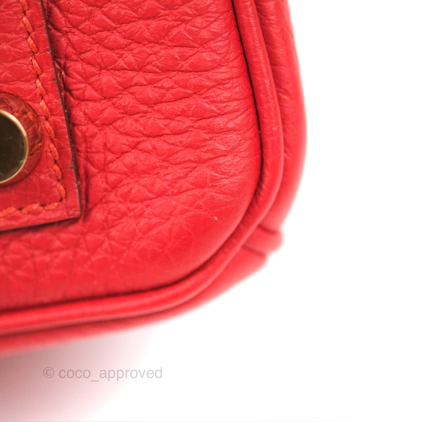 Hermes Birkin 25 Togo Rouge Vermillon Gold Hardware