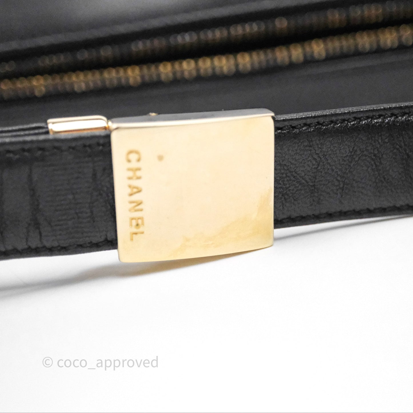 Chanel Vintage Chocolate Bar Shoulder Bag Black Lambskin