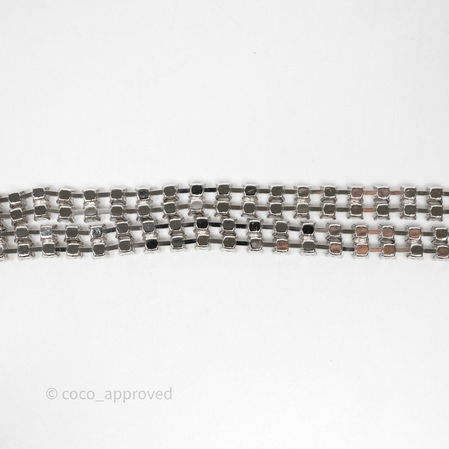 Chanel Crystals Logo Chain Belt Silver Tone 18S
