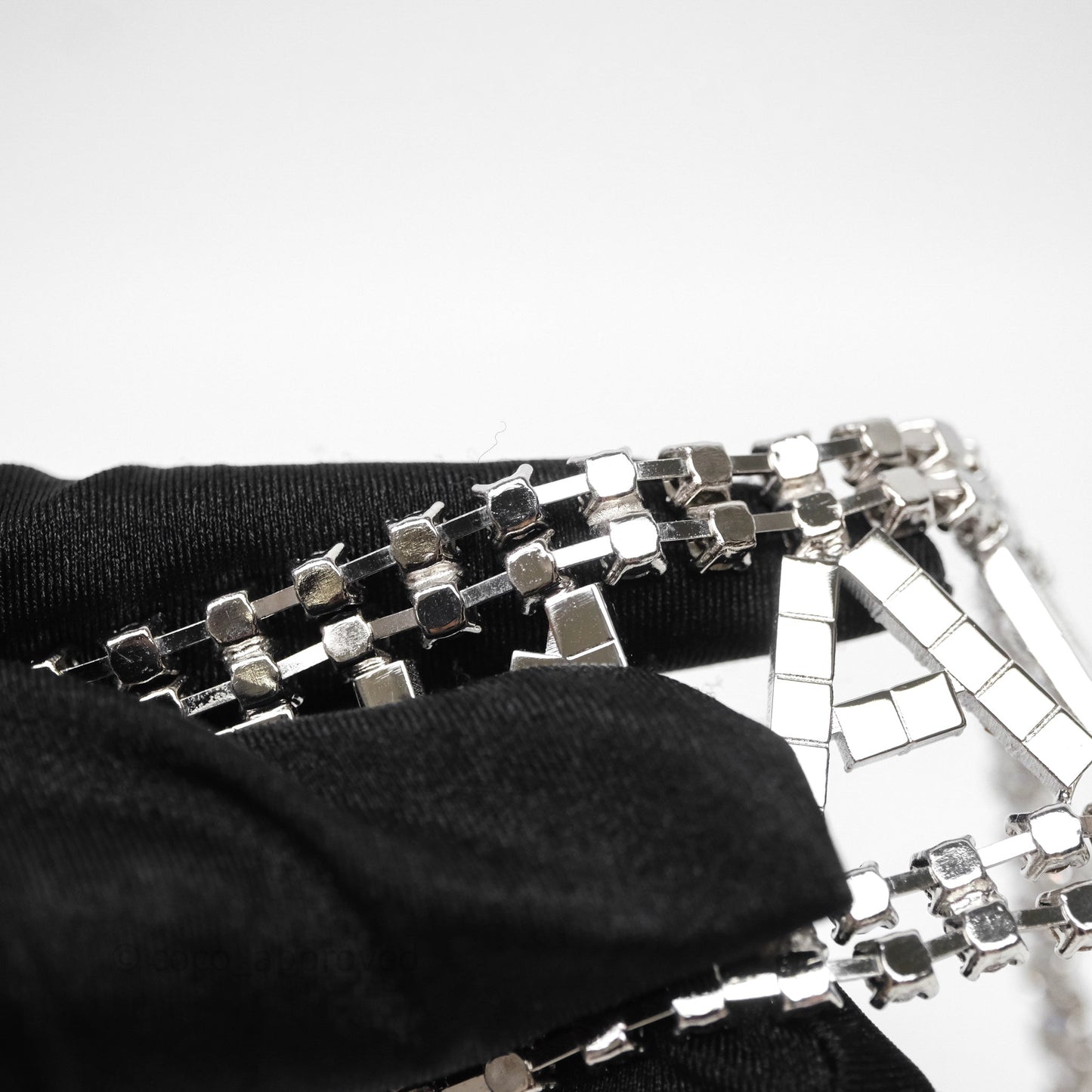 Chanel Crystals Logo Chain Belt Silver Tone 18S