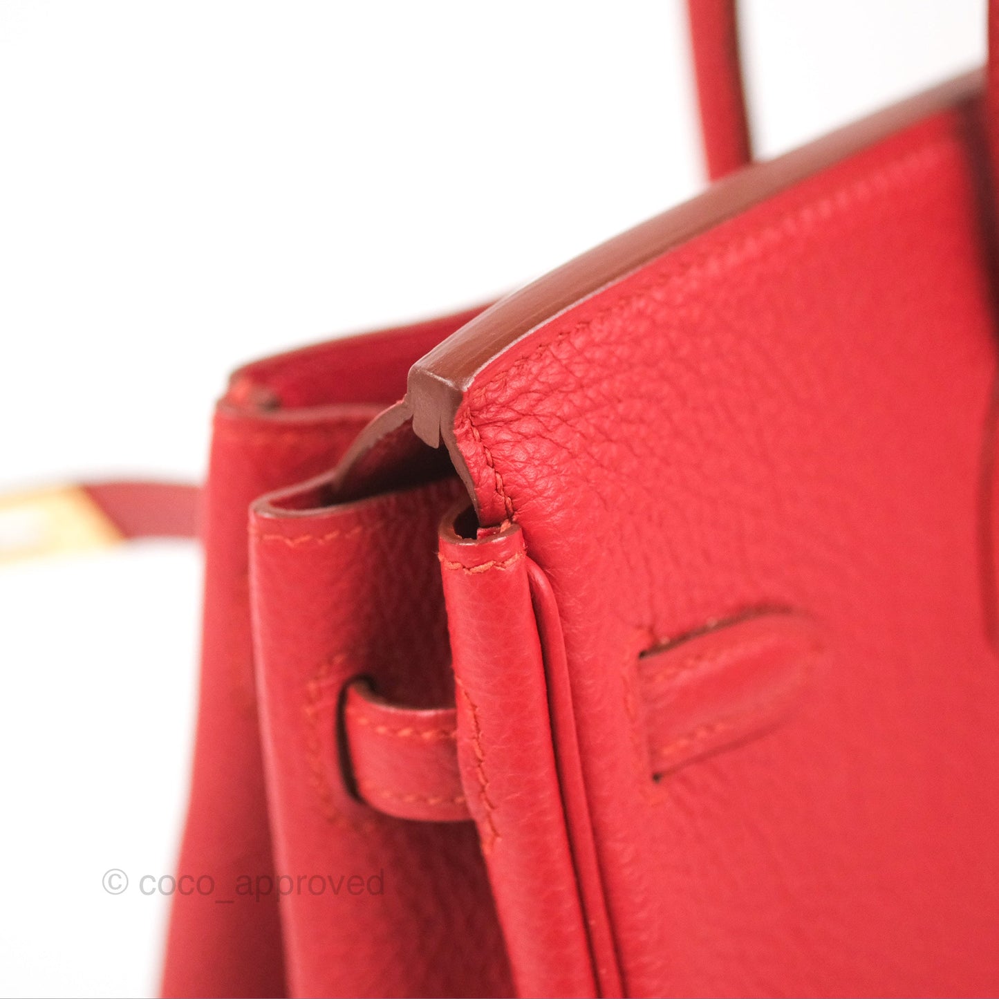 Hermes Birkin 25 Togo Rouge Vermillon Gold Hardware