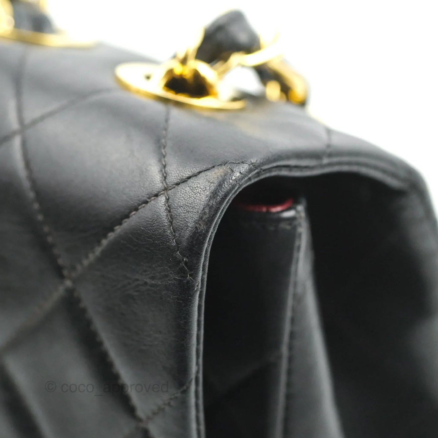 Chanel Vintage XL Jumbo Single Flap Black Lambskin 24K Gold Hardware