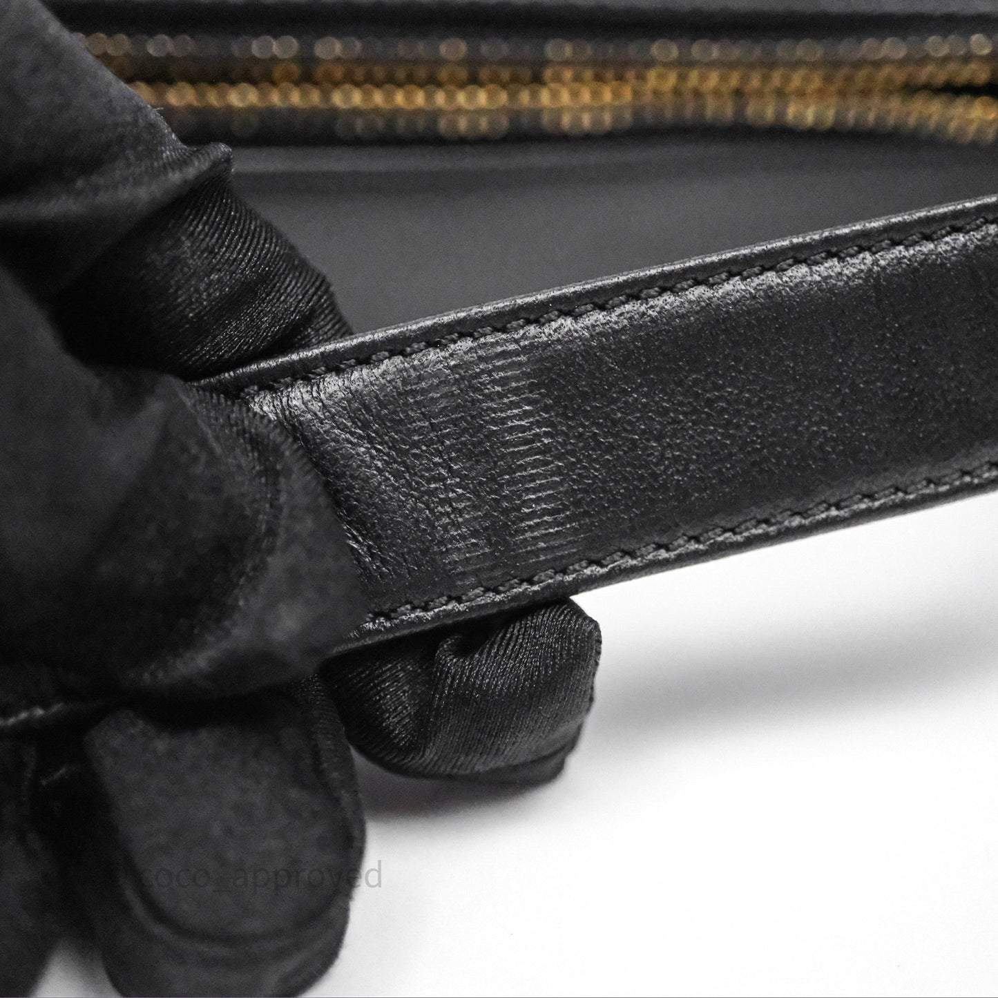 Chanel Vintage Chocolate Bar Shoulder Bag Black Lambskin