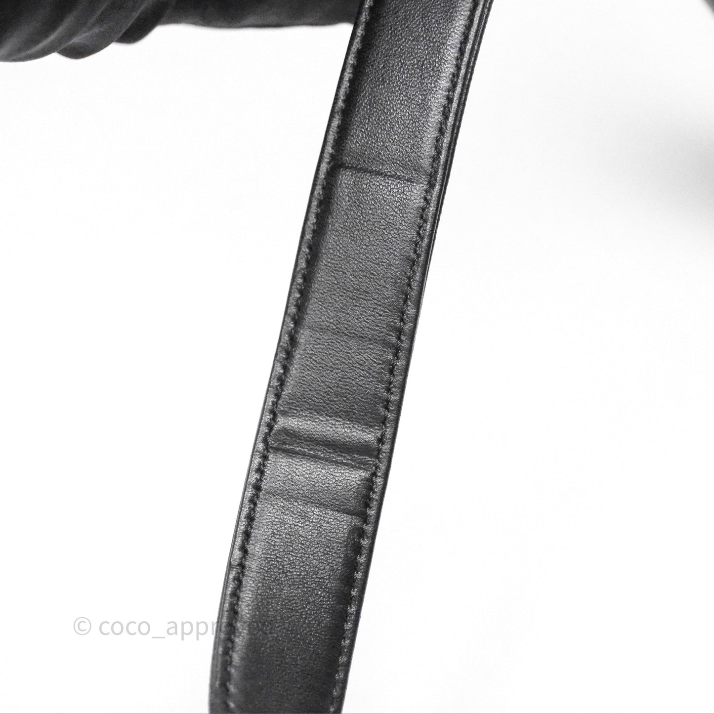 Chanel Vintage Chocolate Bar Shoulder Bag Black Lambskin