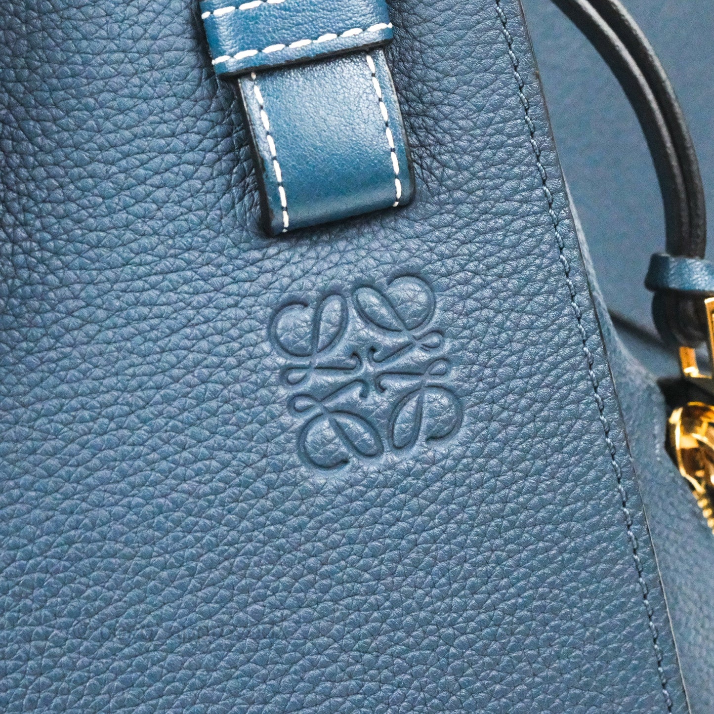 Loewe Hammock Small Shoulder Bag Navy Blue Soft Grained Calfskin
