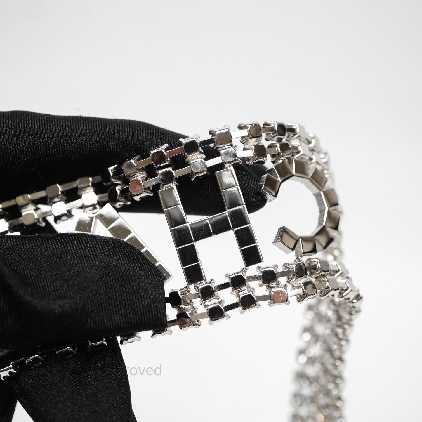 Chanel Crystals Logo Chain Belt Silver Tone 18S
