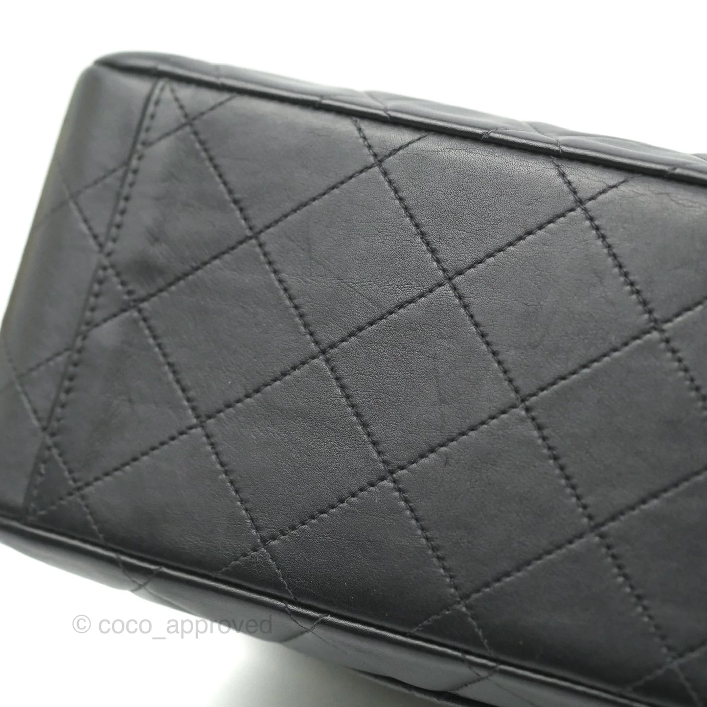 Chanel Vintage XL Jumbo Single Flap Black Lambskin 24K Gold Hardware