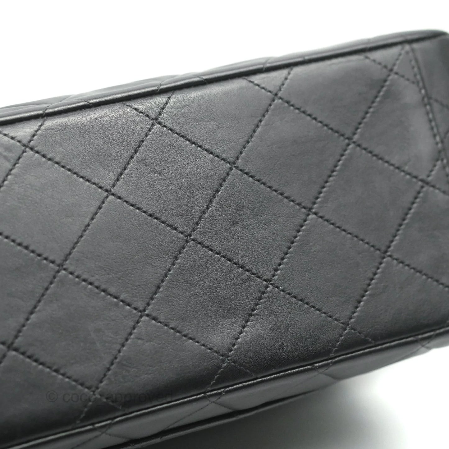Chanel Vintage XL Jumbo Single Flap Black Lambskin 24K Gold Hardware