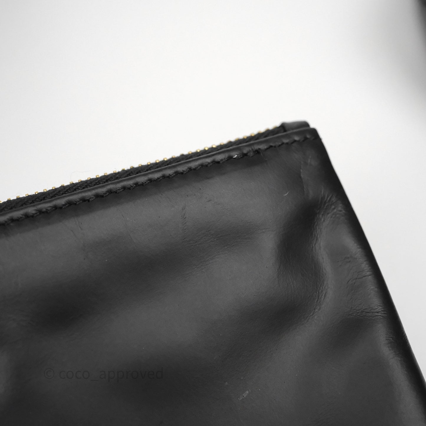 Chanel 22 Medium Black Crumpled Calfskin Aged Gold Hardware