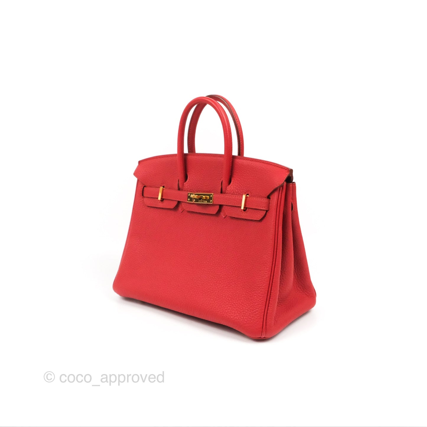 Hermes Birkin 25 Togo Rouge Vermillon Gold Hardware