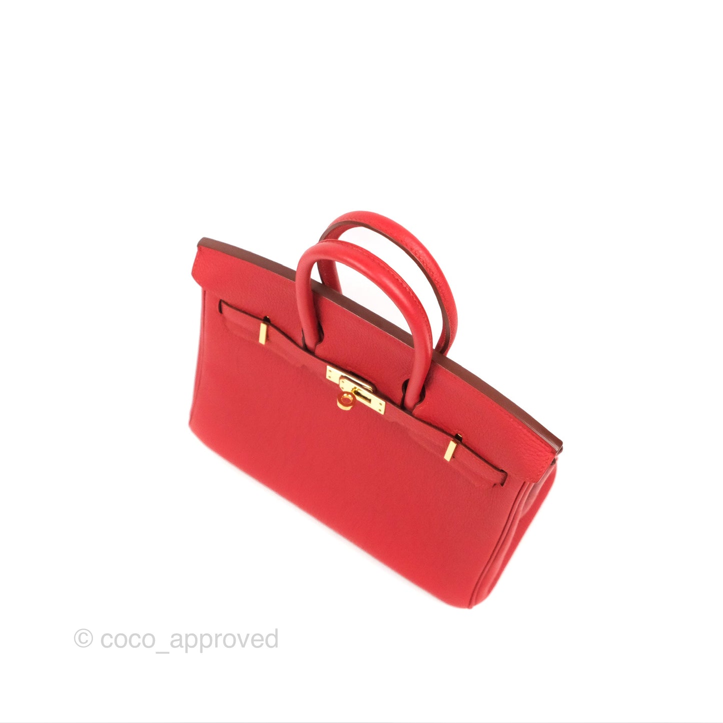 Hermes Birkin 25 Togo Rouge Vermillon Gold Hardware