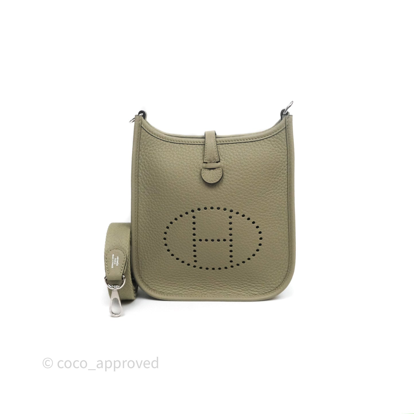 Hermès Mini Evelyne 16 Sauge Q1 Clemence Palladium Hardware