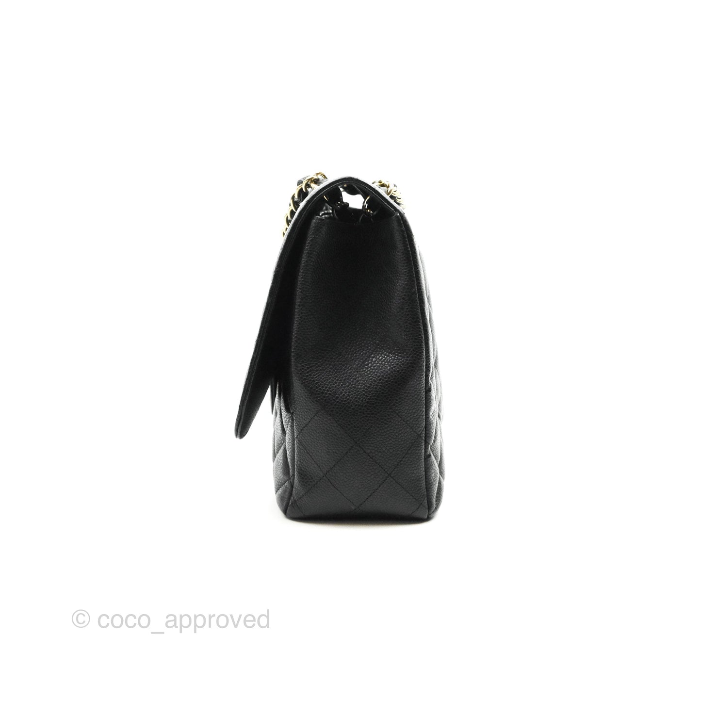 Chanel Quilted Single Flap Maxi Black Caviar Gold Hardware