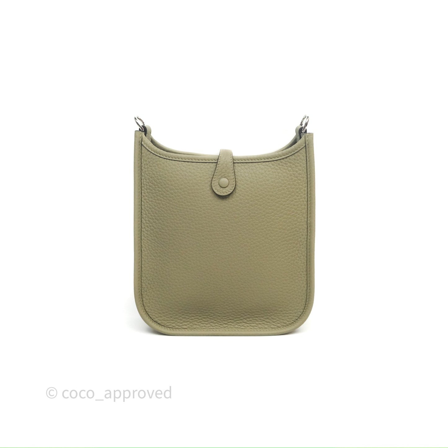 Hermès Mini Evelyne 16 Sauge Q1 Clemence Palladium Hardware