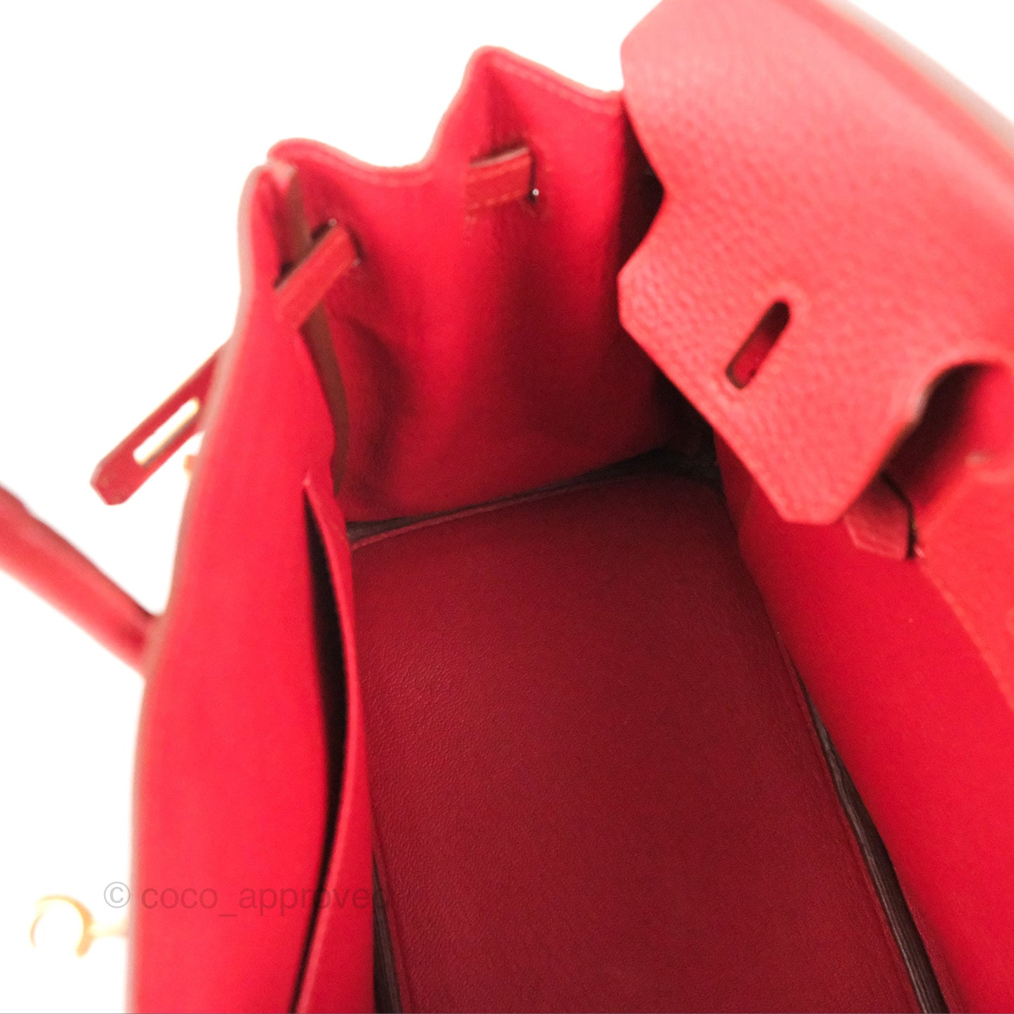Hermes Birkin 25 Togo Rouge Vermillon Gold Hardware