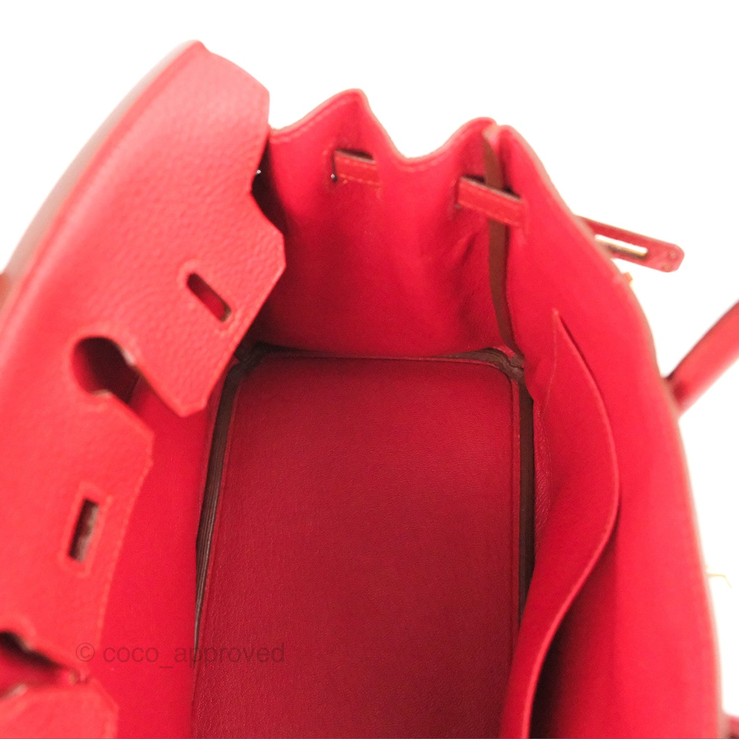 Hermes Birkin 25 Togo Rouge Vermillon Gold Hardware