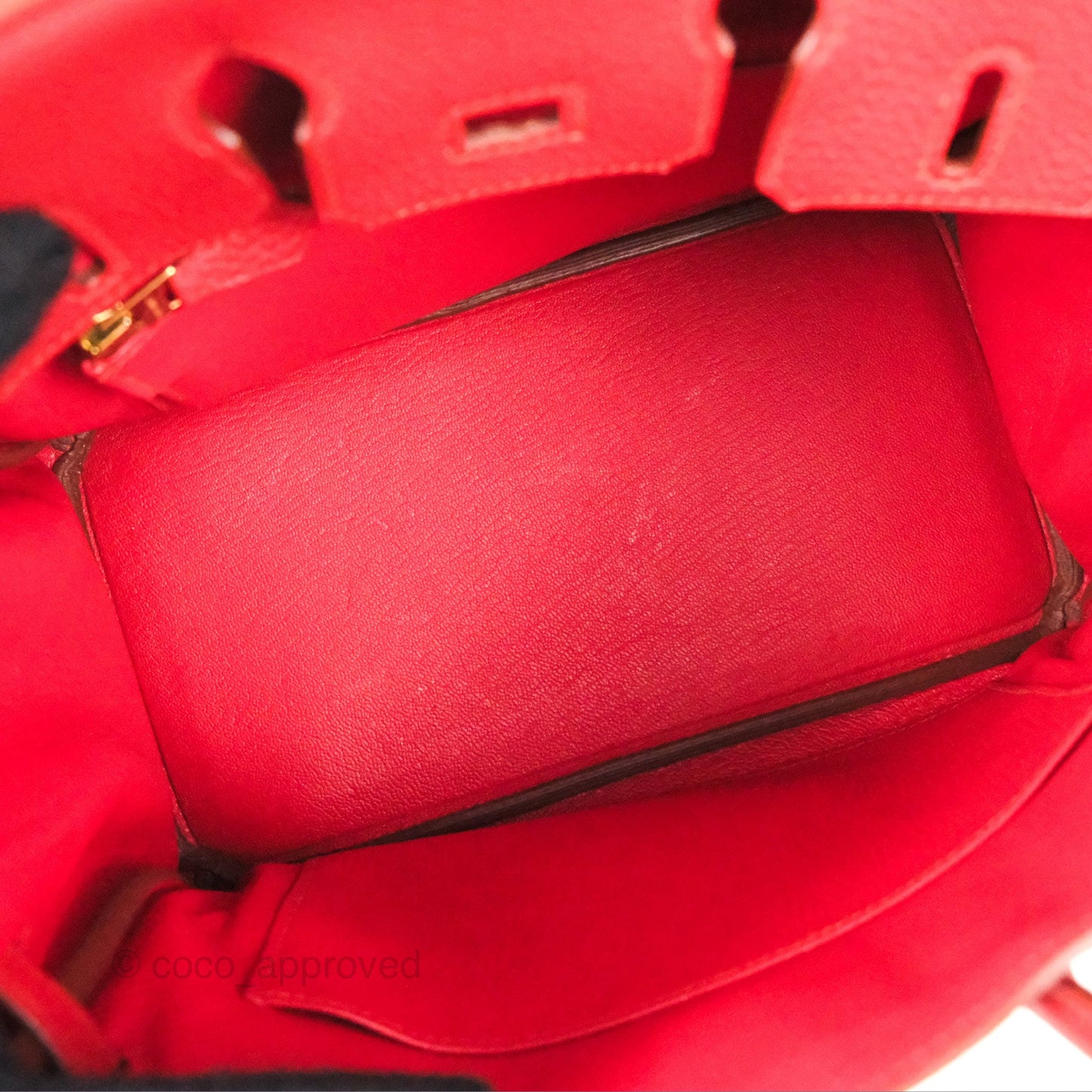 Hermes Birkin 25 Togo Rouge Vermillon Gold Hardware