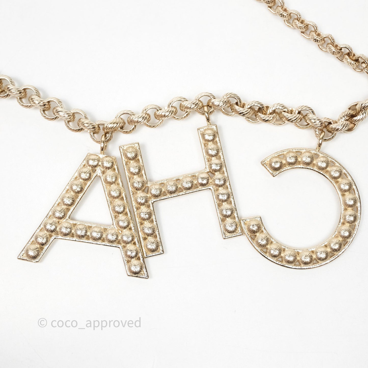 Chanel Crystals Logo Chain Belt Gold Tone 19S