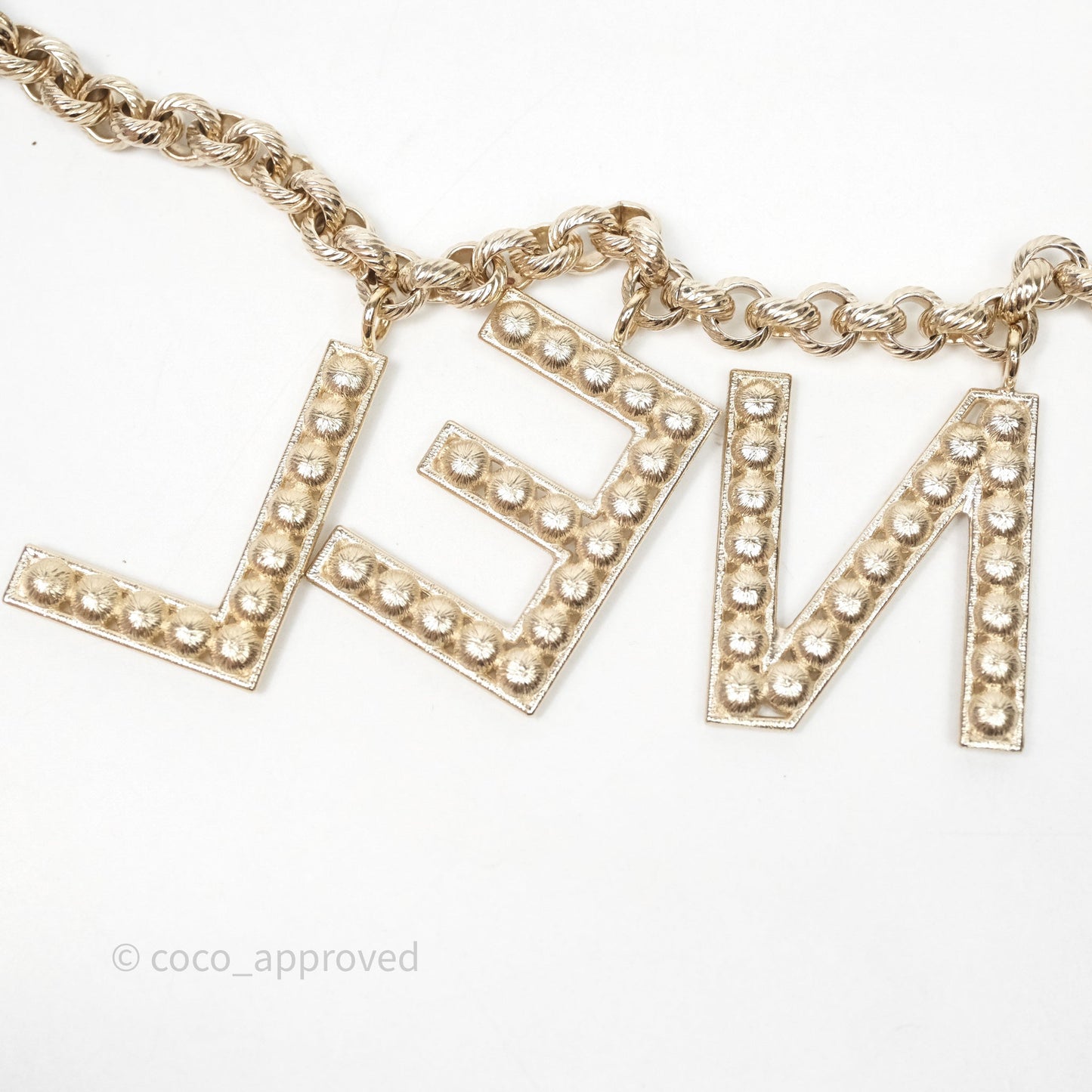 Chanel Crystals Logo Chain Belt Gold Tone 19S
