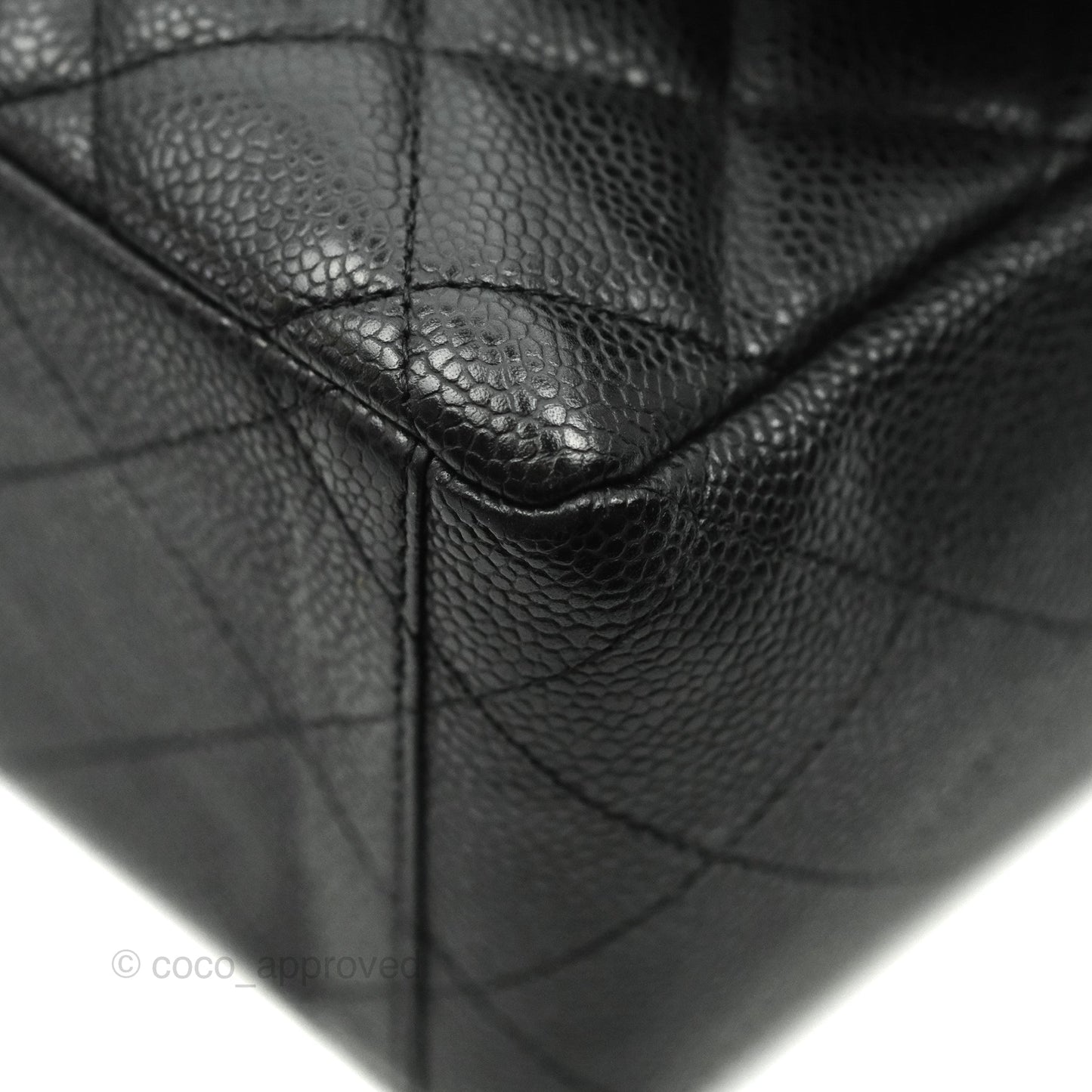 Chanel Quilted Single Flap Maxi Black Caviar Gold Hardware