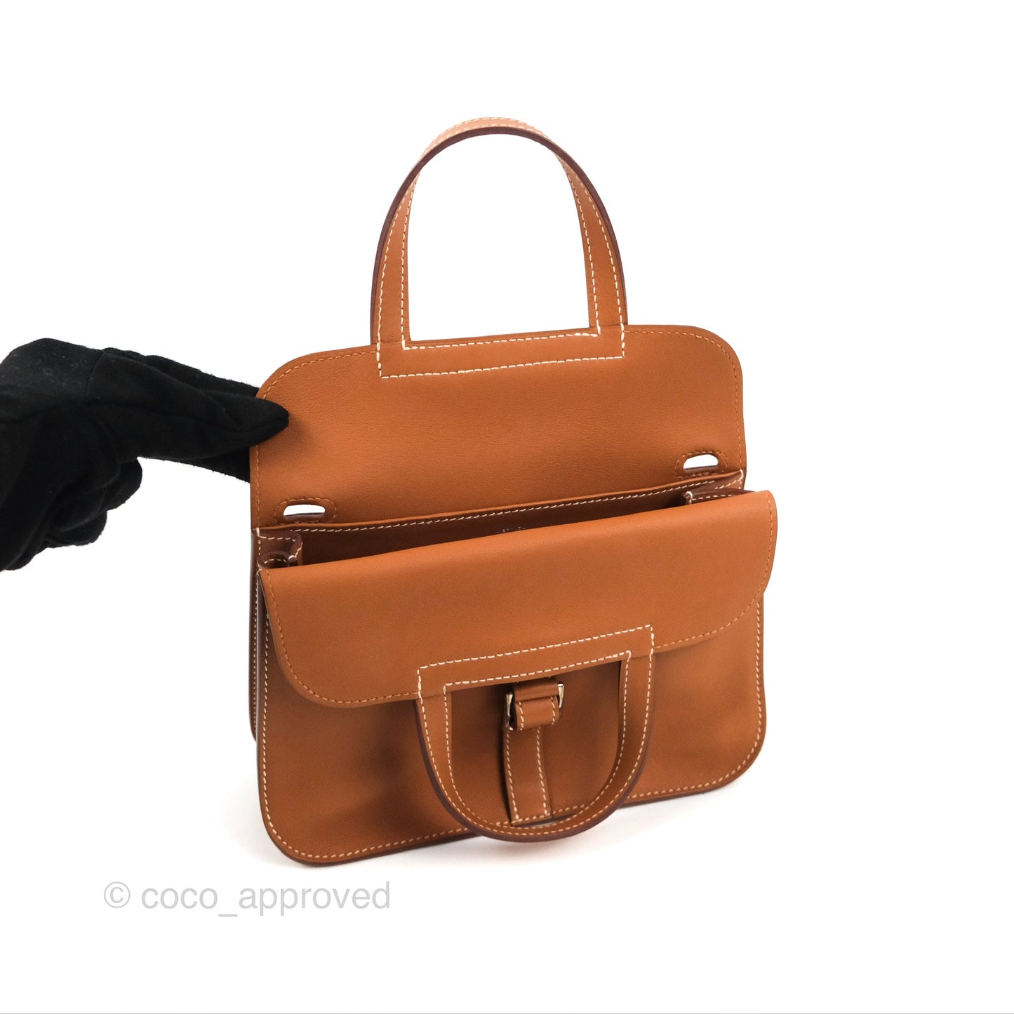 Hermès Mini Halzan Gold Evercolour Palladium Hardware