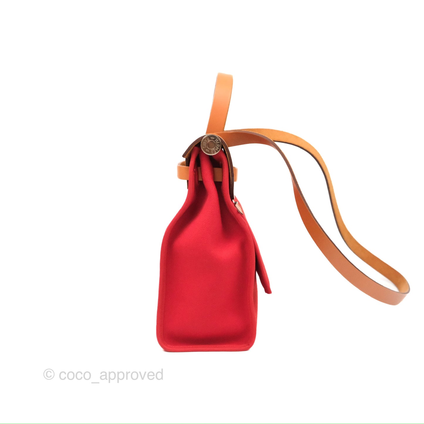 Hermès Herbag Zip 31 Retourne Red/Natural Canvas Palladium Hardware