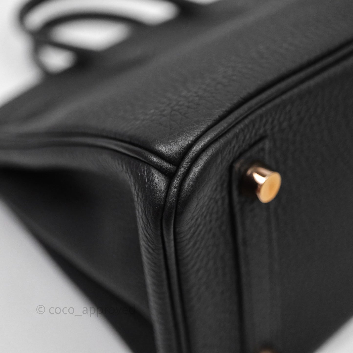 Hermes Birkin 25 Black 89 Togo Rose Gold Hardware