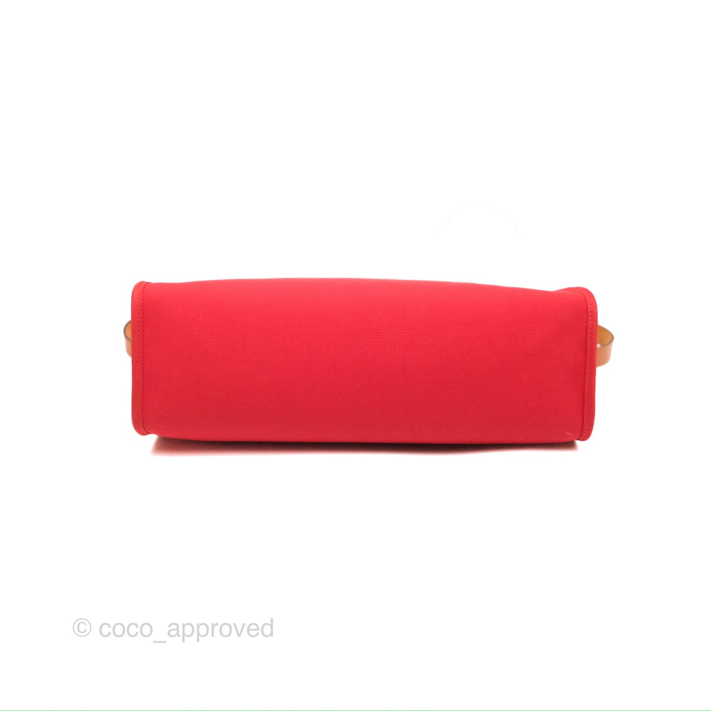 Hermès Herbag Zip 31 Retourne Red/Natural Canvas Palladium Hardware