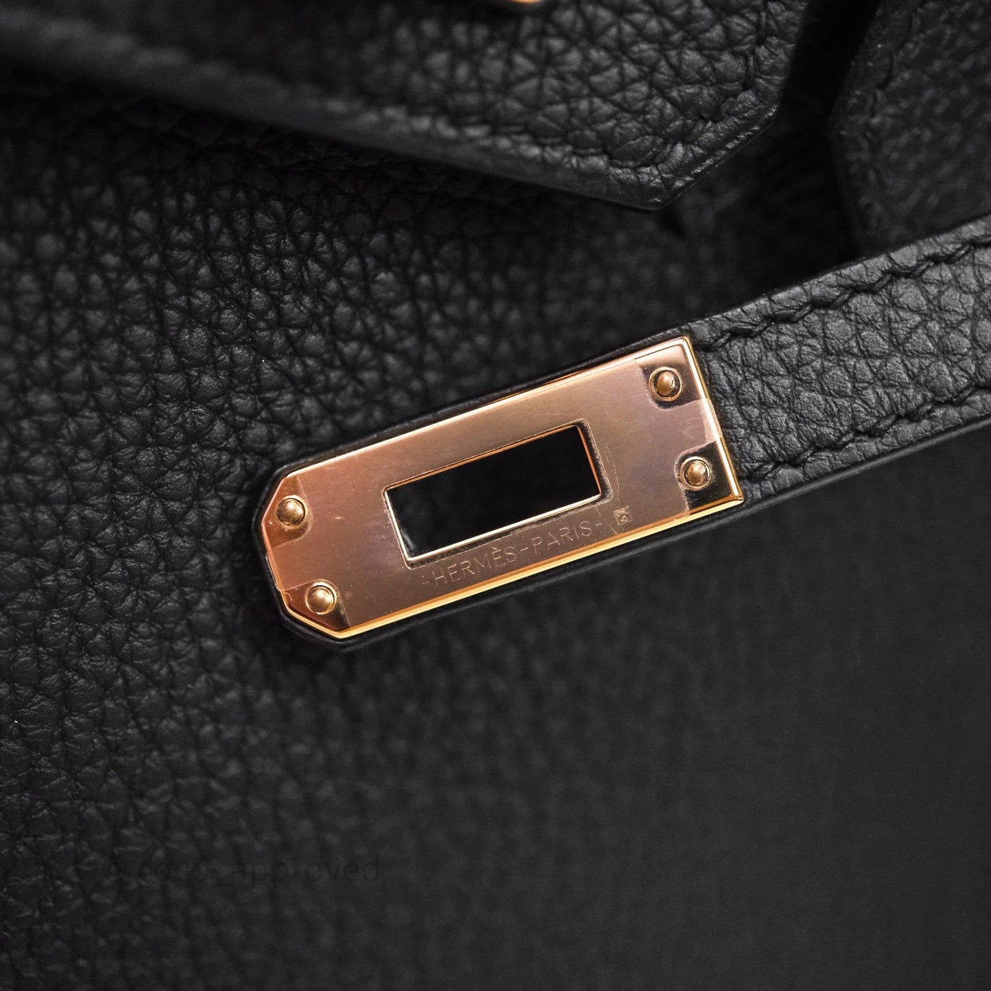 Hermes Birkin 25 Black 89 Togo Rose Gold Hardware