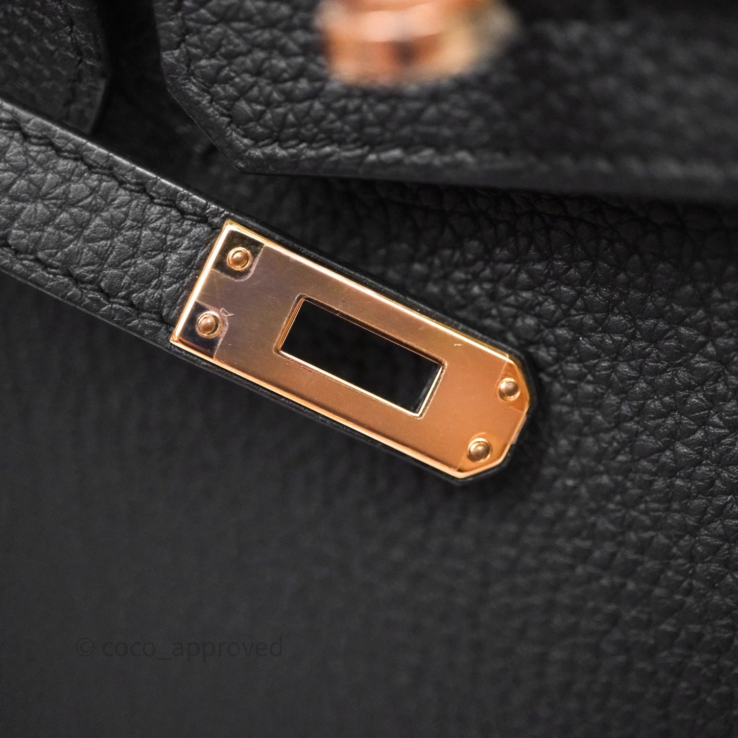 Hermes Birkin 25 Black 89 Togo Rose Gold Hardware