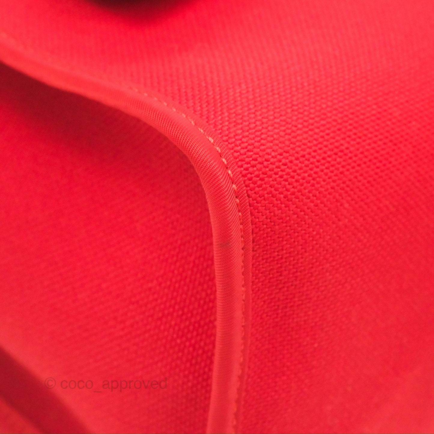 Hermès Herbag Zip 31 Retourne Red/Natural Canvas Palladium Hardware