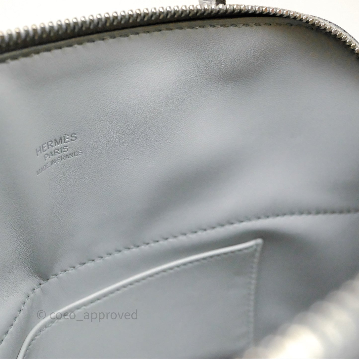 Hermès Bolide 27 Bleu Glacier 8U Epsom Palladium Hardware