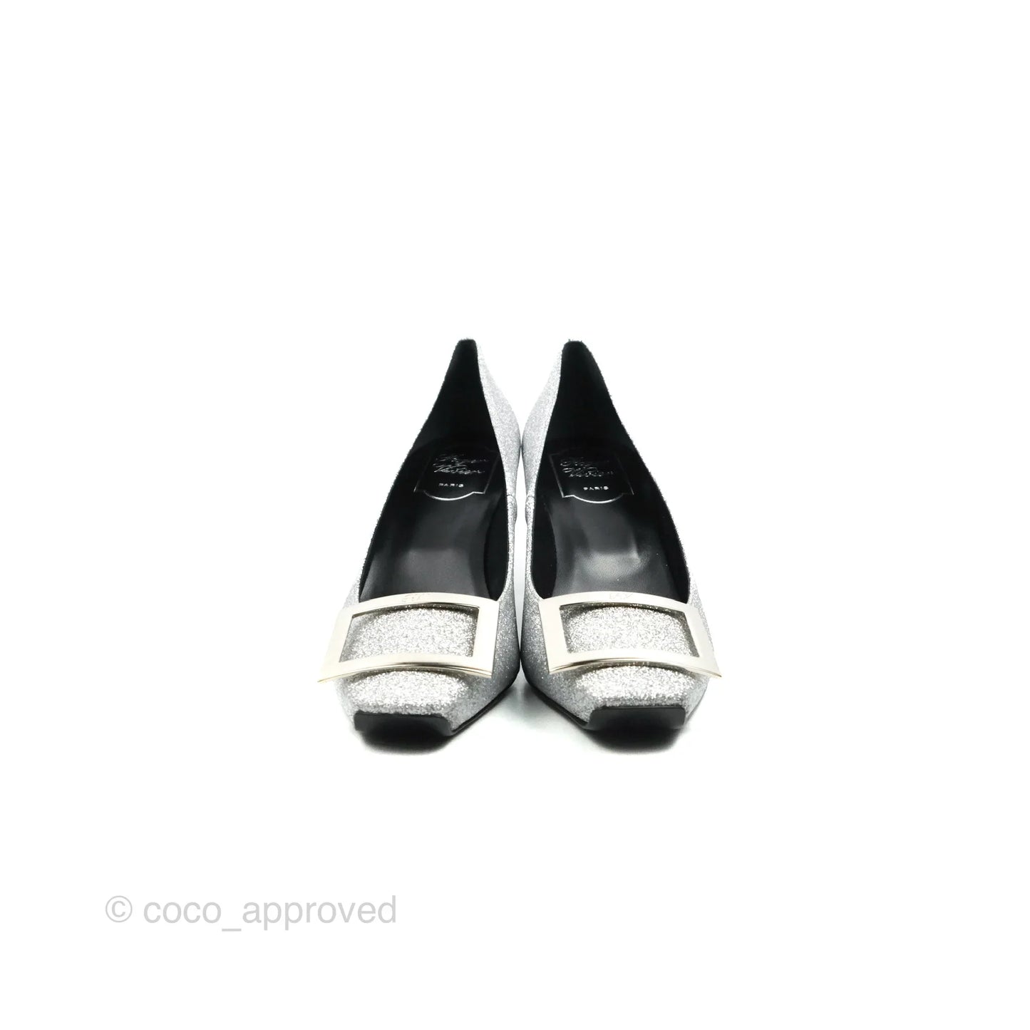 Roger Vivier Belle Vivier Trompette Crystal Pumps Silver Size 38.5