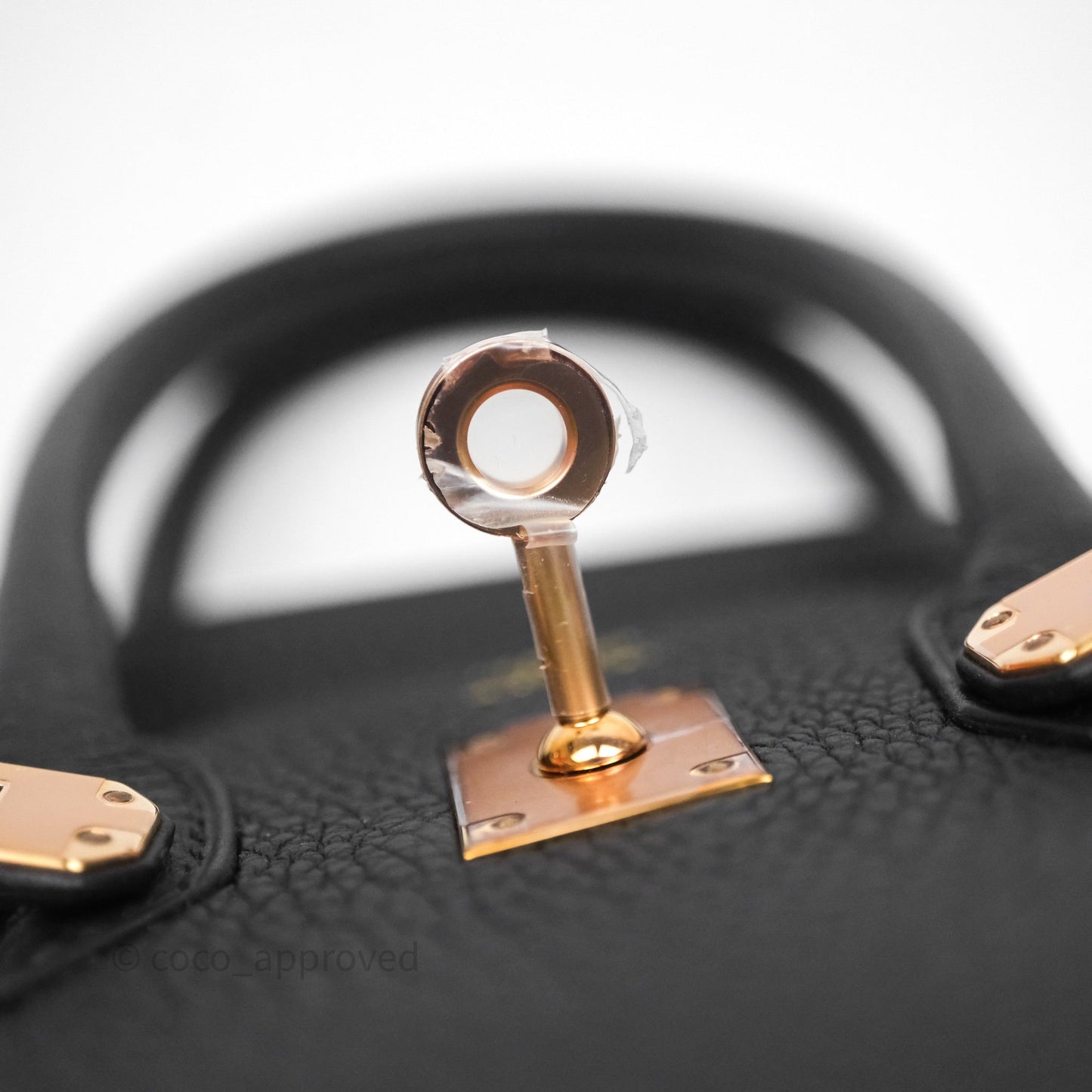 Hermes Birkin 25 Black 89 Togo Rose Gold Hardware