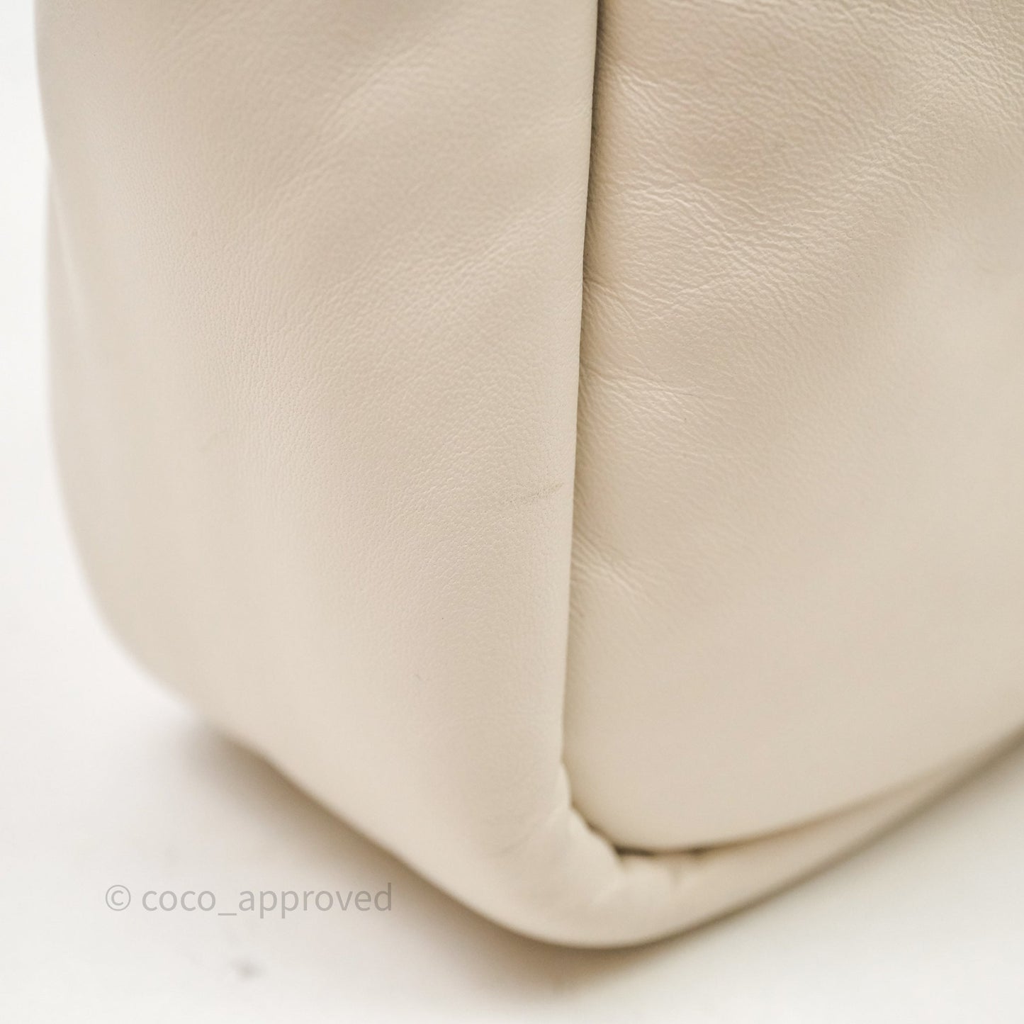 Prada Soft Tote Bag Ivory Silver Hardware