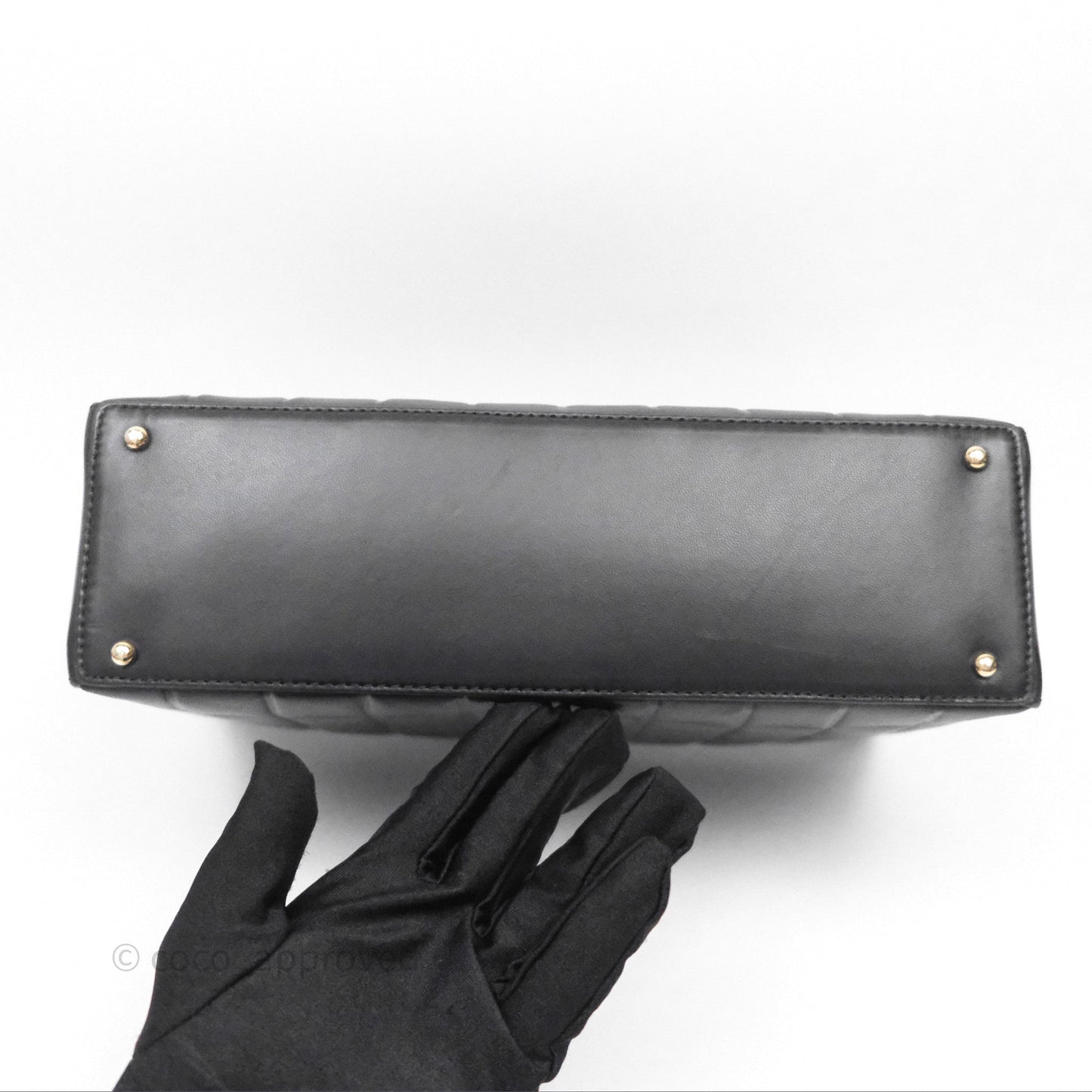 Chanel Vintage Chocolate Bar Shoulder Bag Black Lambskin