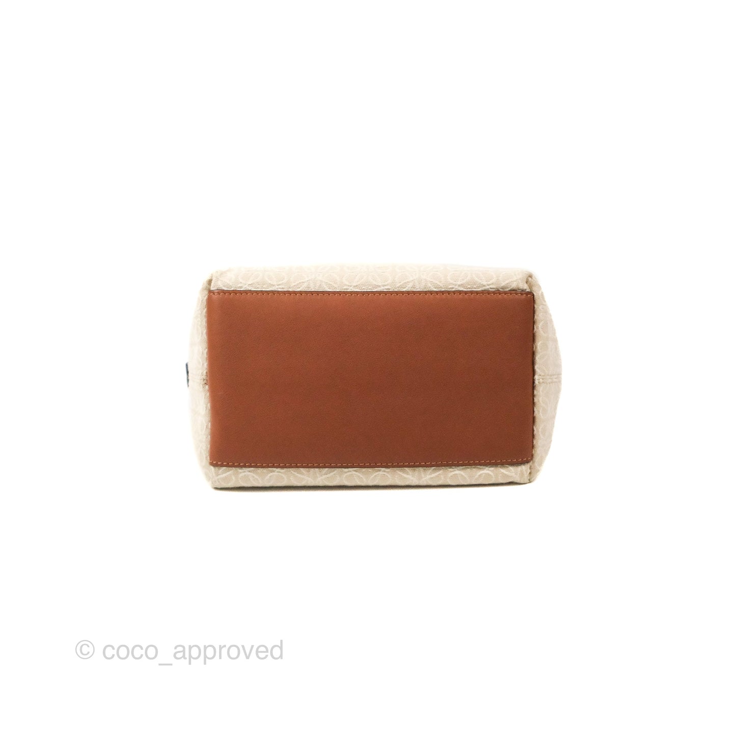 Loewe Small Cubi bag in Anagram Jacquard & Calfskin Ecru/Tan