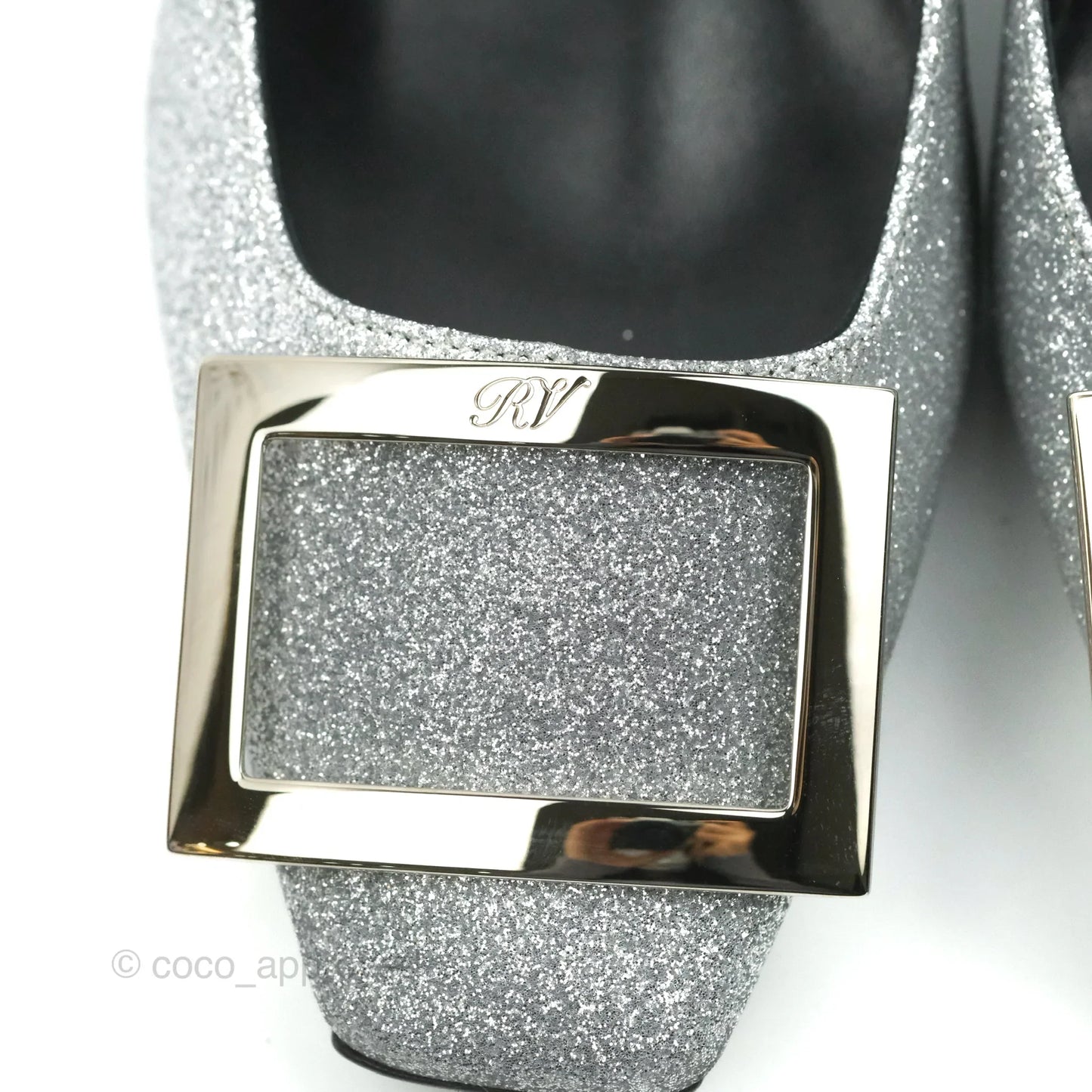 Roger Vivier Belle Vivier Trompette Crystal Pumps Silver Size 38.5