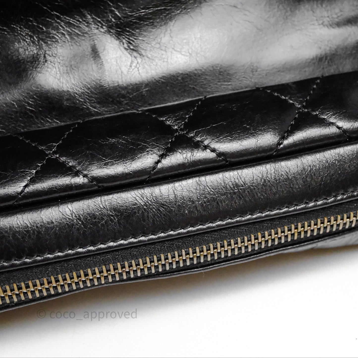 Chanel Flap Bag Black Glazed Calfskin Ruthenium Hardware