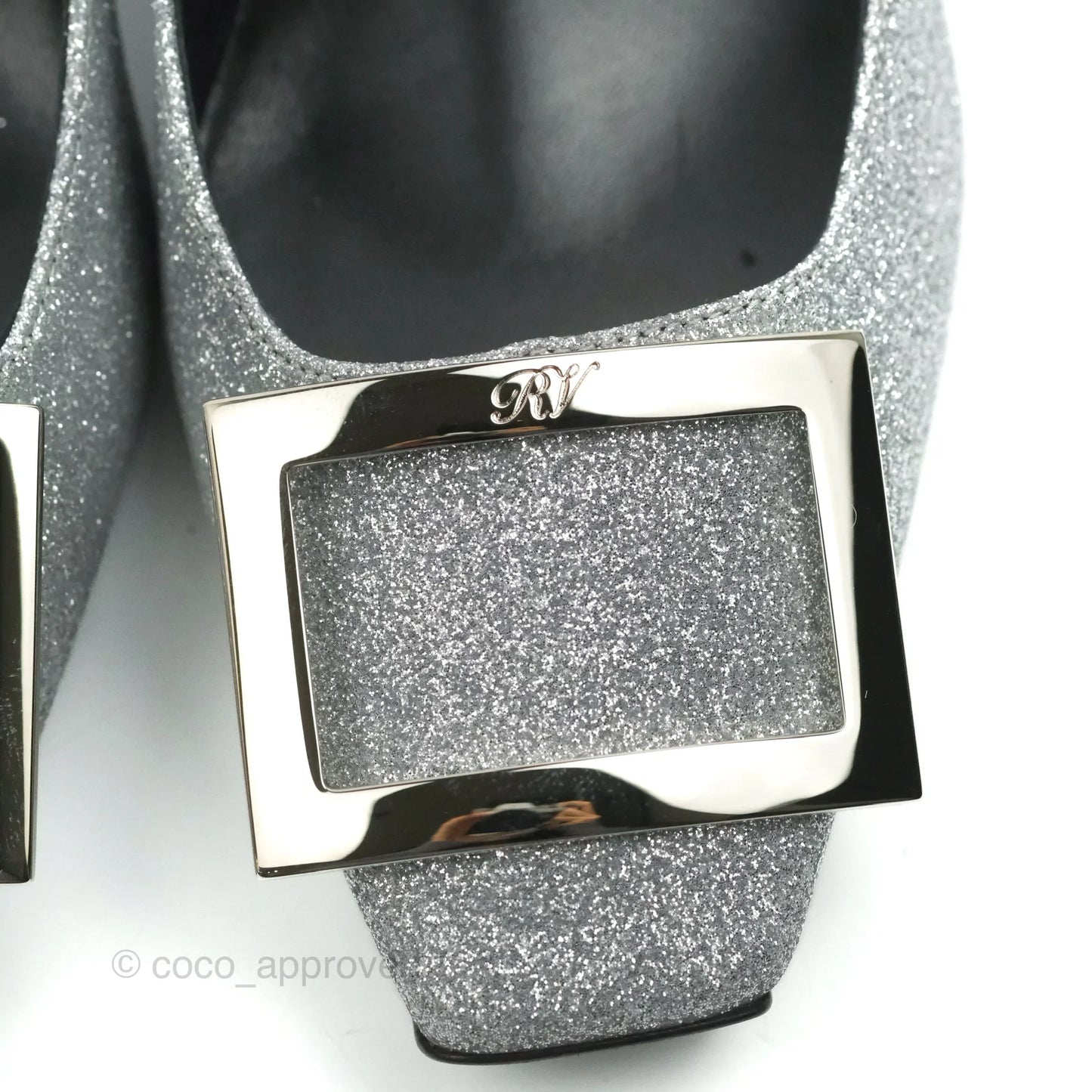 Roger Vivier Belle Vivier Trompette Crystal Pumps Silver Size 38.5