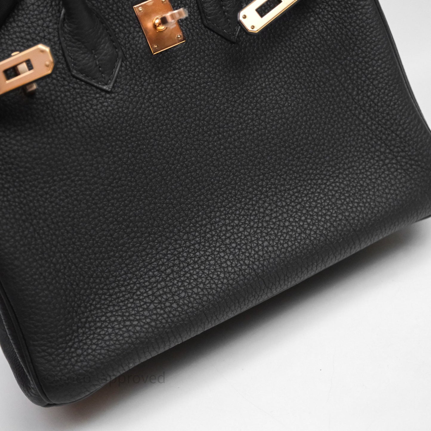 Hermes Birkin 25 Black 89 Togo Rose Gold Hardware