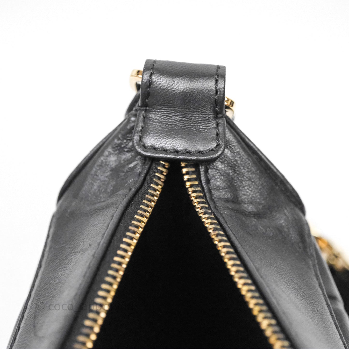 Chanel Vintage Chocolate Bar Shoulder Bag Black Lambskin