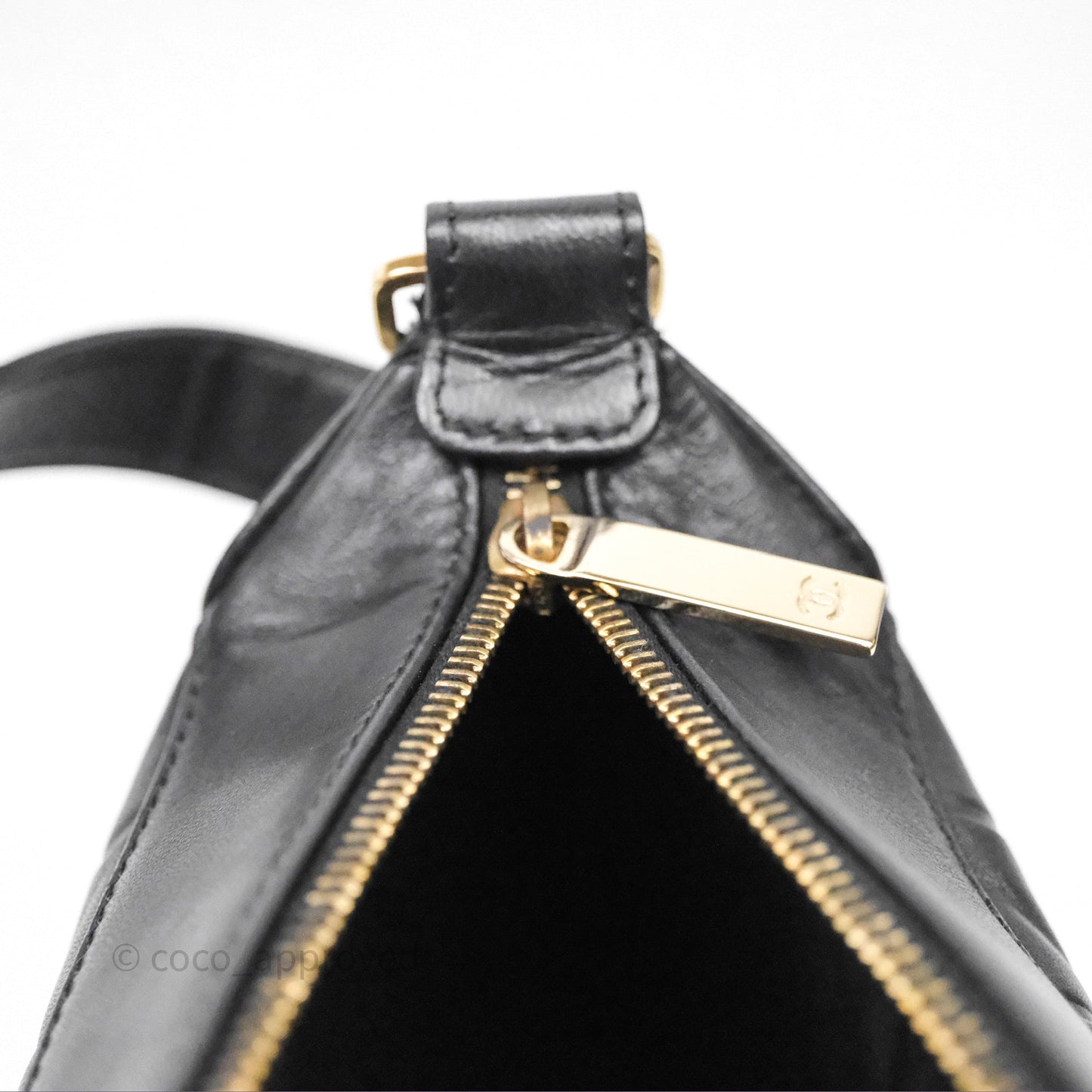 Chanel Vintage Chocolate Bar Shoulder Bag Black Lambskin