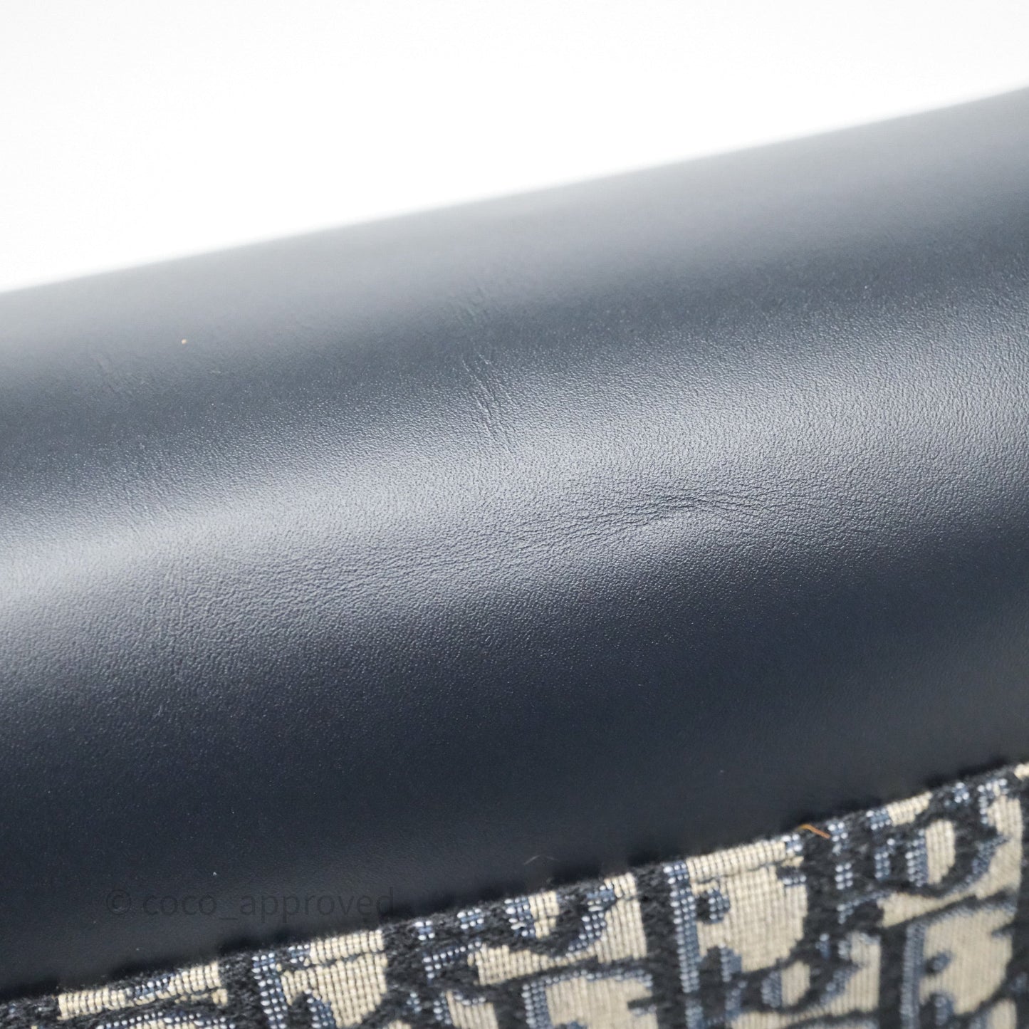 Christian Dior Messenger Bag in Blue Smooth Calfskin and Beige/ Black Dior Oblique Jacquard