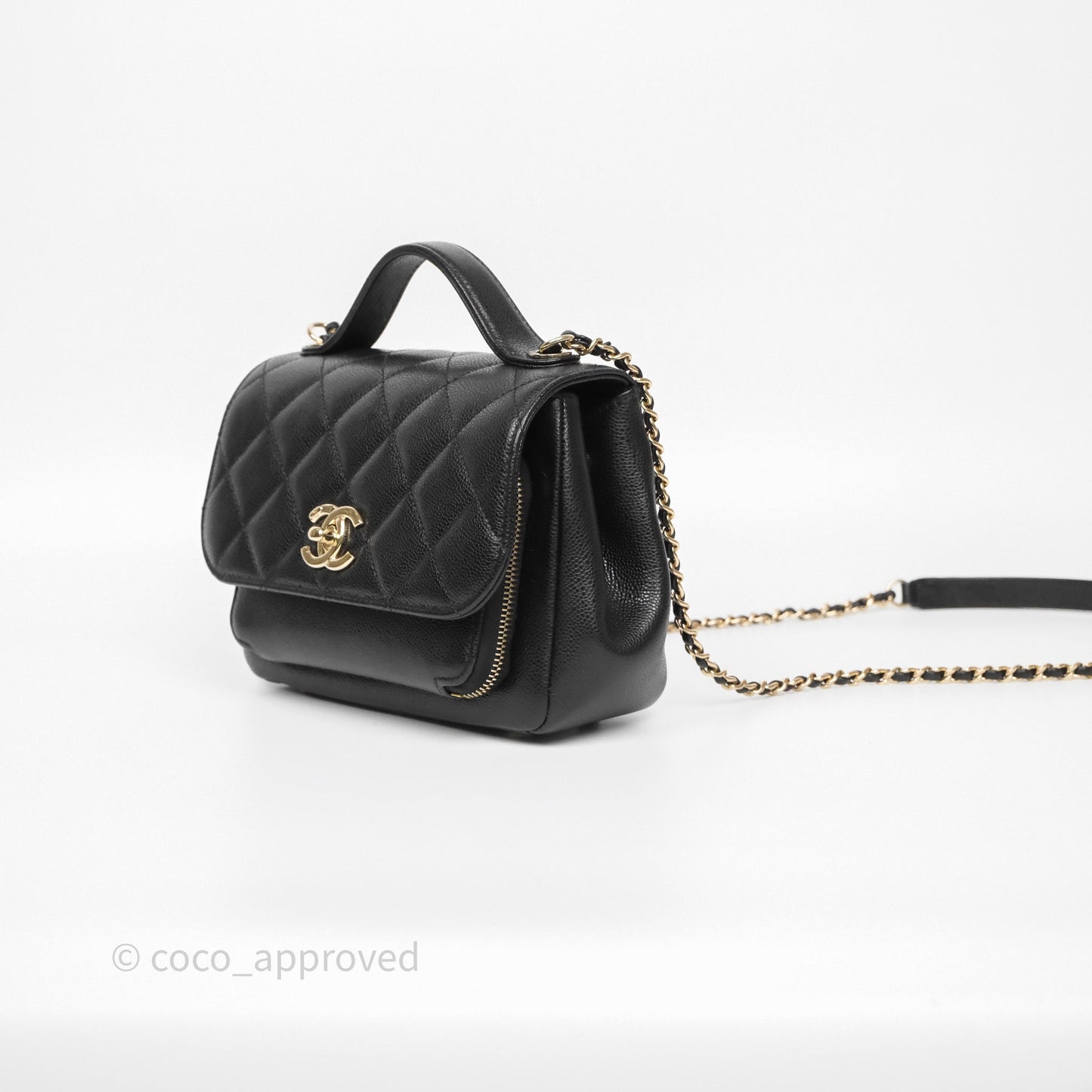Chanel Quilted Small Business Affinity Flap Black Caviar Gold Hardware