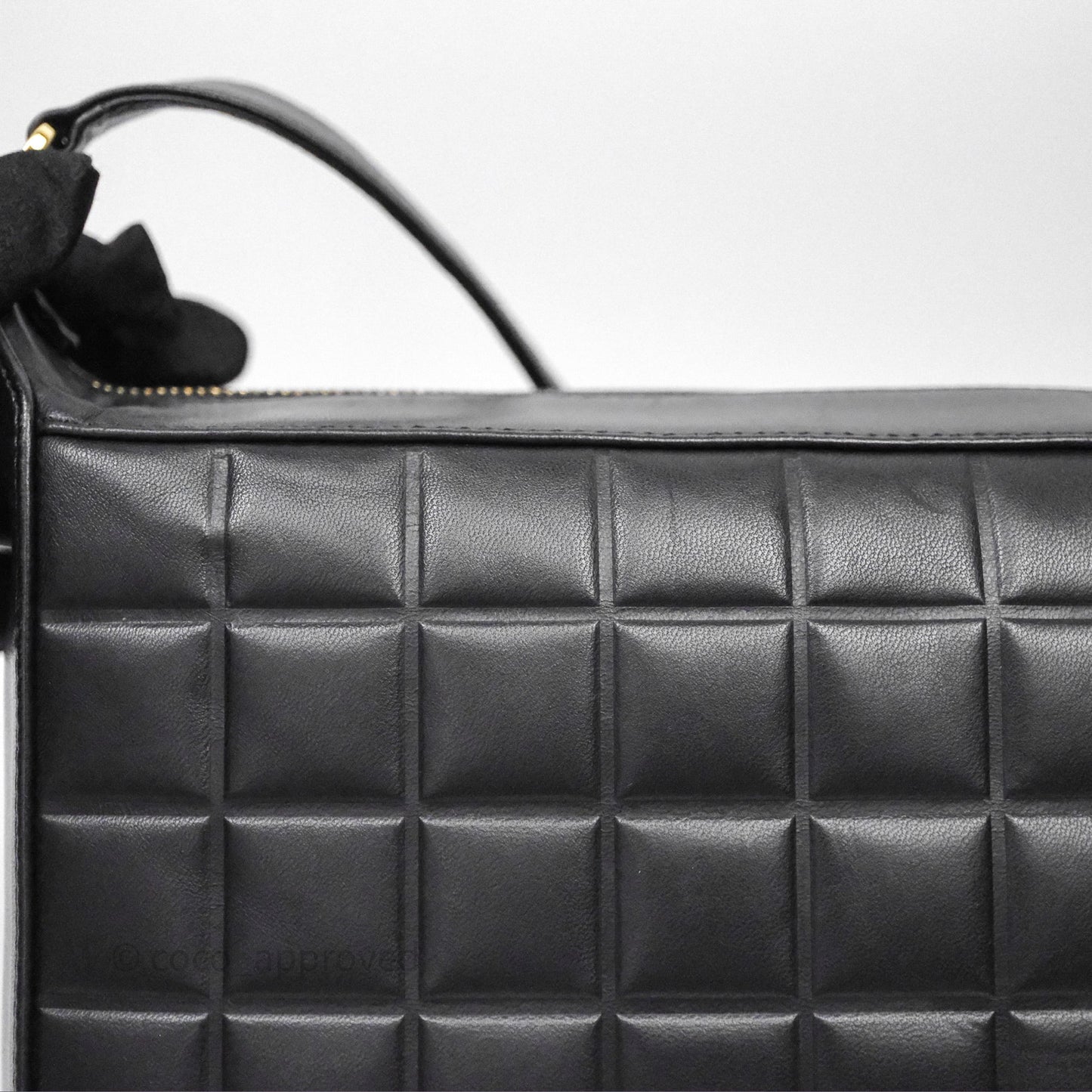 Chanel Vintage Chocolate Bar Shoulder Bag Black Lambskin