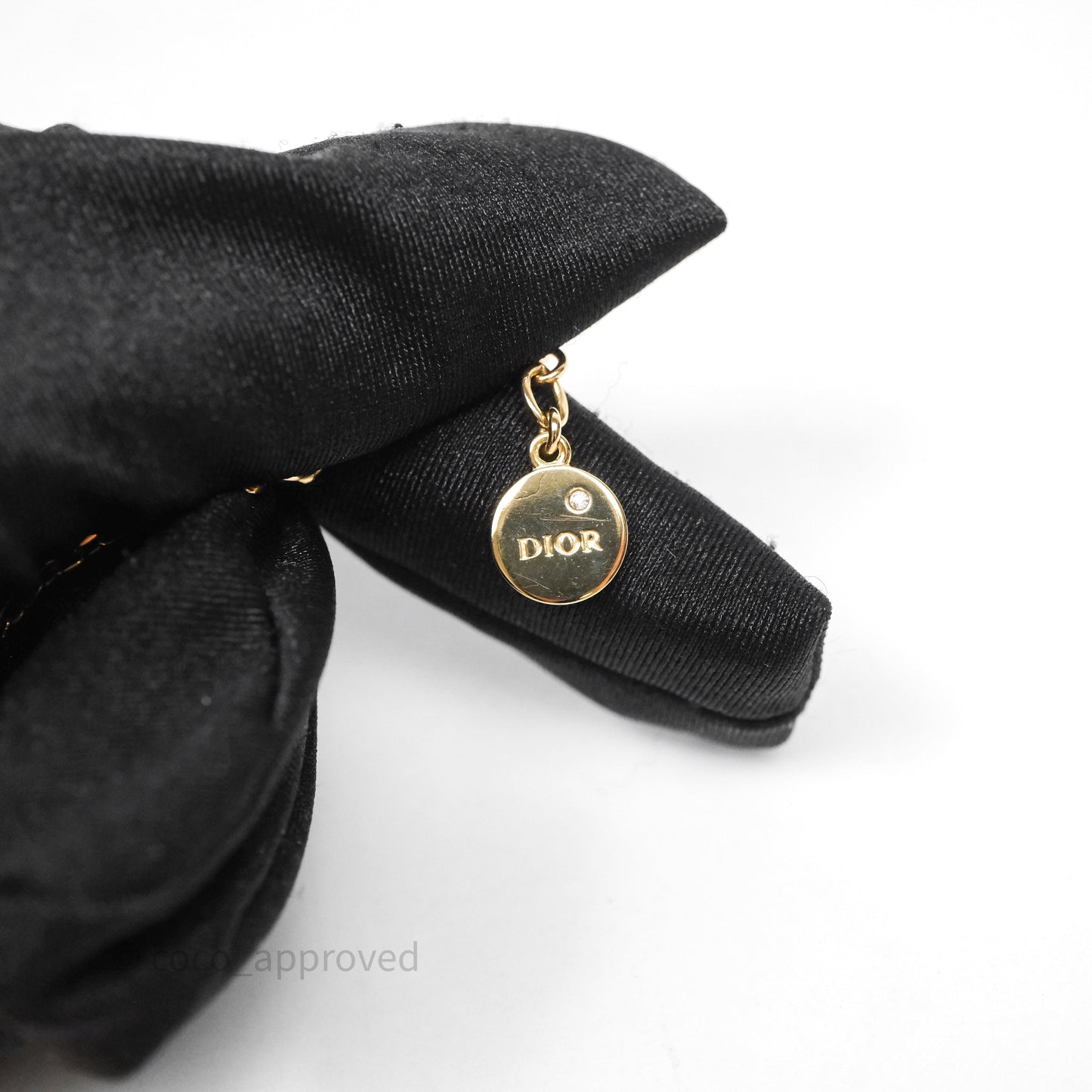 Christian Dior Logo Necklace Gold Tone
