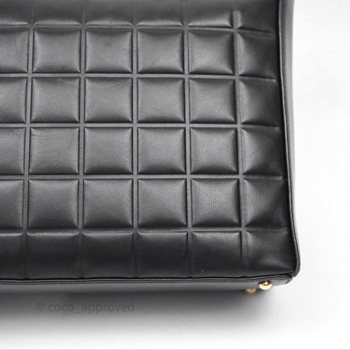 Chanel Vintage Chocolate Bar Shoulder Bag Black Lambskin