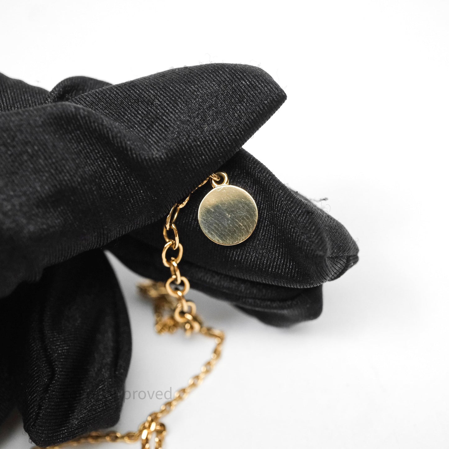 Christian Dior Logo Necklace Gold Tone